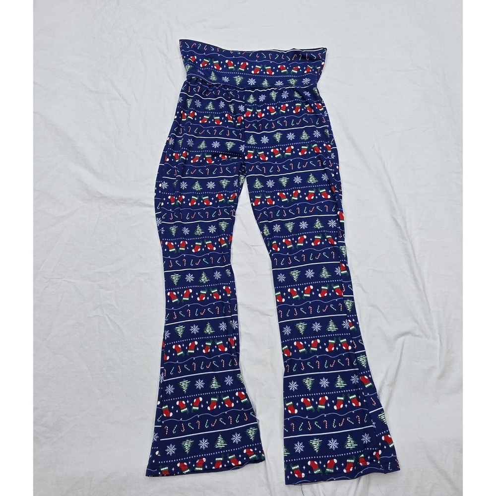 Women's Overslept Blue Christmas Themed‎ Leggings Size Large